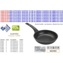 Bra Effiziente Bratpfanne 24 cm – Aluminiumguss – Antihaftbeschichtet – Ergonomisches Design – Für gesundes Kochen