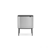 Brabantia Bo Touch Bin Cestino per rifiuti, anti-impronta, acciaio inox, argento, 11 + 23 litri