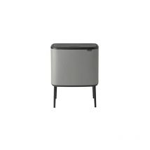 Brabantia - Bo Touch Bin Cestino per rifiuti, plastica in acciaio legato, grigio cemento minerale, 3 x 11 l