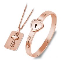 Fei Yu - Bracelet couple Rush to the sky, cadenas concentrique, cadenas d'amour, bracelet en acier titane, clé