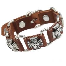 Fei Yu - Bracelet croix en alliage de cuir vintage Punk Connection