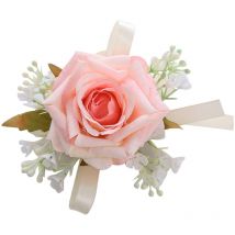Bracelet de fleurs ornemental réaliste belle mariée demoiselle d'honneur sœurs groupe fausse rose main fleur