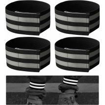 Bracelet de Sécurité Réfléchissant Cyclisme, Bande de Bracelet Réfléchissant Réglable, Brassard Securite, Haute Visibilité Vélo Running(4 pcs)