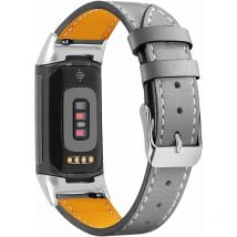 Choyclit - Bracelet en Cuir Compatible avec Le Bracelet Fitbit Charge 5, Bracelet en Cuir Souple et Respirant à Boucle Classique en Métal Bracelet de