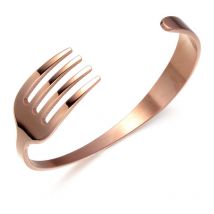 Bracelet fourchette simple en acier inoxydable, créatif et personnalisé