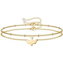 Fei Yu - Bracelet hirondelle, bracelet cylindrique, bracelet à plusieurs niveaux réglable, or