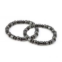 Bracelet magnétique pour la perte de poids 2 pièces Bracelet minceur élégant unisexe en pierre noire Aimant de soins de santé