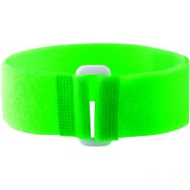 5 Bracelets auto-agrippants fluo avec passant vert