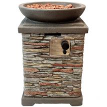 Monster-shop - Bracere a Gas in Pietra per Esterno Braciere a Gas Stufa da Giardino Fungo a Gas per Patio Riscaldatore Fiamma Regolabile Senza Fumo