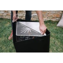 Krak - braciere a legna + griglia 79x69cm - levant + grille noir