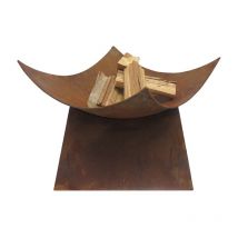 Braciere da giardino esterno in acciaio effetto ruggine DIAM.49CM - olimpia