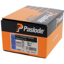 Paslode 50mm IM65 Galvanised Straight Brads 2000 2 x Fuel Cells PAS921591