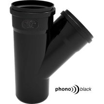 Branchement Phono Noir 45° Mf 100X100 – Raccord d'évacuation PVC – PVC thermoplastique – 13 dB à 2 l/s