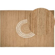 Beliani - Braided Jute Area Rug Natural Boho Style Cut-Out Pattern Floor Mat 160 x 230 cm Beige Bogazoren - Beige