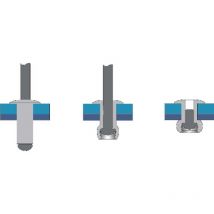1010005014 Rivet aveugle (ø x l) 5 mm x 14 mm acier aluminium 250 pc(s) W46944 - Bralo