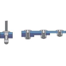 1080004816 Rivetto (ø x l) 4.8 mm x 16.5 mm Acciaio Alluminio 250 pz. - Bralo