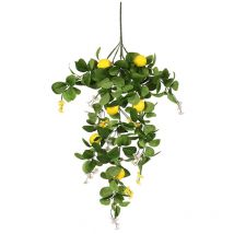 Branche de citron artificielle pour la maison Décor de citron avec des feuilles vertes Faux bouquet de citron