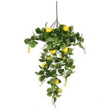Branche de citron artificielle pour la maison Décor de citron avec des feuilles vertes Faux bouquet de citron