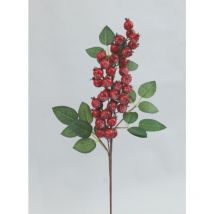 Branche décorative en pvc de 65 cm avec des baies rouges.