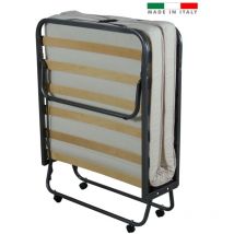 Brandina letto pieghevole con materasso trapuntato da 10 cm, 80x200x37 cm