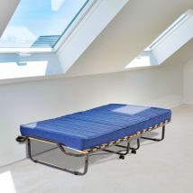 Brandina pieghevole singola 80x200 cm – alta 38 cm, con rotelle e materasso in Waterfoam
