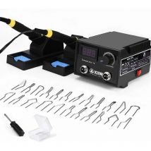 Brandmalerei 100W mit 23-teilig Spitz und zwei Stiften, Holzbrenner Brennkolben Set, Temperatur Einstellbar 0-750°C, Brandmalstation Brandmalkolben