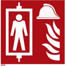 Brandschutzzeichen Feuerwehraufzug – 150 mm – selbstklebend – PVC-Folie