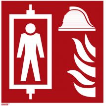 Brandschutzzeichen Feuerwehraufzug – Aluminium – 200mm x 200mm – langnachleuchtend
