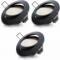 3x led Deckenspots dimmbar & schwenkbar Einbaustrahler mit Aluminium Rahmen in schwarz - Brandson