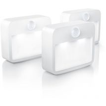 Brandson - 3x Nachtleuchte mit Bewegungsmelder & Helligkeitssensor Batteriebetriebene led Nachtlampe
