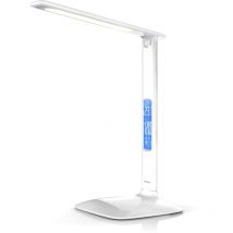 Schreibtischlampe, Dimmbar, Farbwechsel, Temperatur-, Alarm- & Kalenderfunktion, led Tischlampe - Brandson