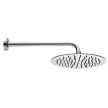 Bossini - Bras de douche Tetis avec pomme de douche ronde 25 cm en inox e'paisseur 4 mm bras de douche horizontal 1/2'Mx1/2'M