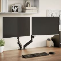 Bras pour moniteur double 27 pouces max ressort à gaz 20 kg Vidaxl
