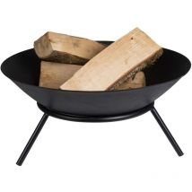 Brasero, avec support, 3 pieds, rond, 26 x ø 56 cm, fonte, noir - Perel