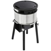 Qaito - Qaïto Bbq Camping Plancha Brasero Aux Pellets Seau Décor Osier Vieilli