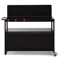 Brasero – Chariot À Plancha Infinite 100 – Plan De Travail 100 X 46 Cm – Compatible Planchas 1 À 4 Feux – 3 Niveaux De Rangement – Acier Émaillé