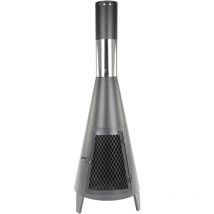 Brasero Atlanta Ø40×119 cm - Cheminée de jardin - Cheminée d'extérieur - Poêle de jardin au bois - Noir - Maxxgarden