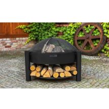 Cookking - Brasero De Jardin Solafa Avec Range Bois En Acier + Pare-feu-ø 60cm--