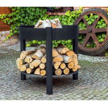 Cookking - Foyer Extérieur Montana 70cm, Acier Naturel, Avec Poignées 111362