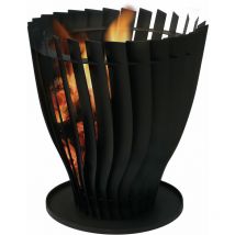 Purline - Brasero de jardin circulaire en acier inoxydable noir
