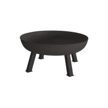 Perel - Brasero, 3 pieds solides, rond, 41.5 x ø 100 cm, fonte, noir