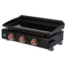 BRASERO - Plancha Silvia II G 3 Feux Brasero - Surface de cuisson 67 x 34 cm - 3 brûleurs - Plaque Fonte émaillée fabriquée en France - Grille de