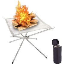Brasero portátil para exteriores, brasero plegable para exteriores, parrilla para barbacoa, brasero de acero inoxidable con bolsa de transporte,