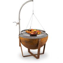 Braséro - Blumfeldt Fire Globe - Ø 60 cm - anneau de grill : Ø 59 cm - Braséro barbecue - Braséro extérieur - Marron