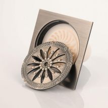 Brass Shower Drain, Square Floor Siphon, Anti-odor Shower Grate for Bathroom, Large Caliber 10 x 10 cm, Bathroom Accessories