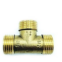 Ravani - Brass t Shape Water Fuel Pipe Male Tee Adapter Connector 1/2 inch Thread