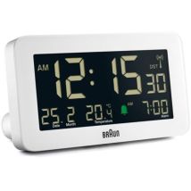 BC10 dcf-w Funkwecker weiß - Braun