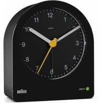 BC22 bk Réveil à quartz, noir (67591) - Braun
