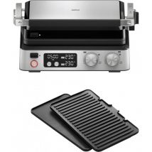 Braun - CG7040 cg steelbk table Grill à contact fonction minuteur, rabattable, avec écran, portable noir, acier ino