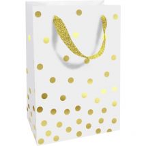 Geschenktasche Golden Dots weiß, 11 x 16 x 5 cm Geschenktüte - Braun&company